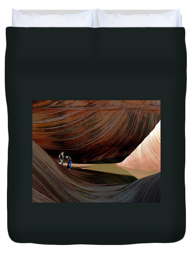 Landscape Duvet Cover featuring the photograph 'The Wave' North Coyote Buttes 44 by JustJeffAz Photography