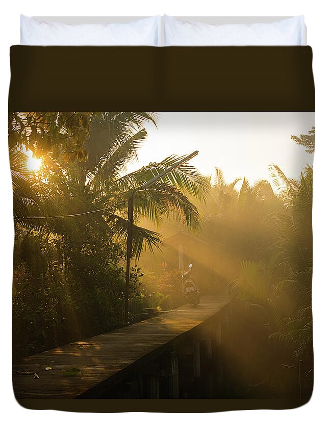 Tranquility Duvet Cover featuring the photograph The Way by Thanapol Marattana