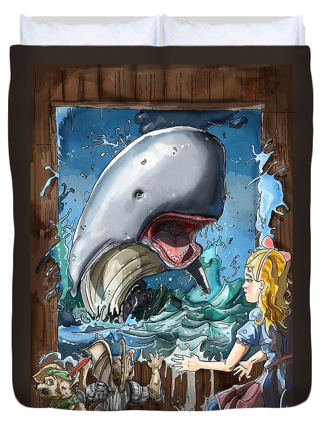 Wurtherington Diary Duvet Cover featuring the painting The Whale by Reynold Jay