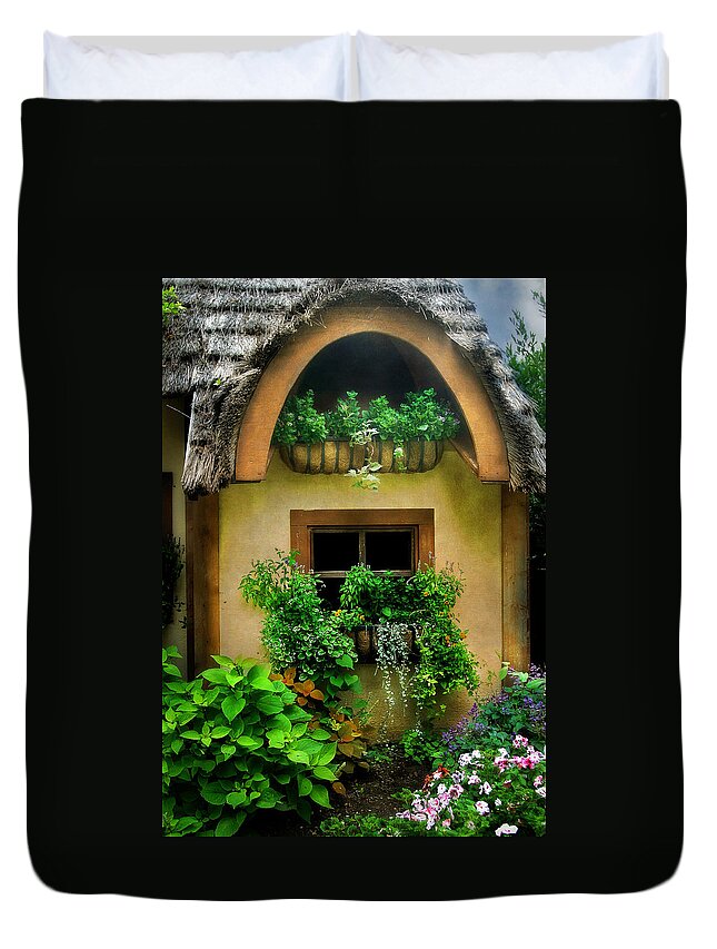 Arch Duvet Cover featuring the photograph The Window Box					 by David and Carol Kelly