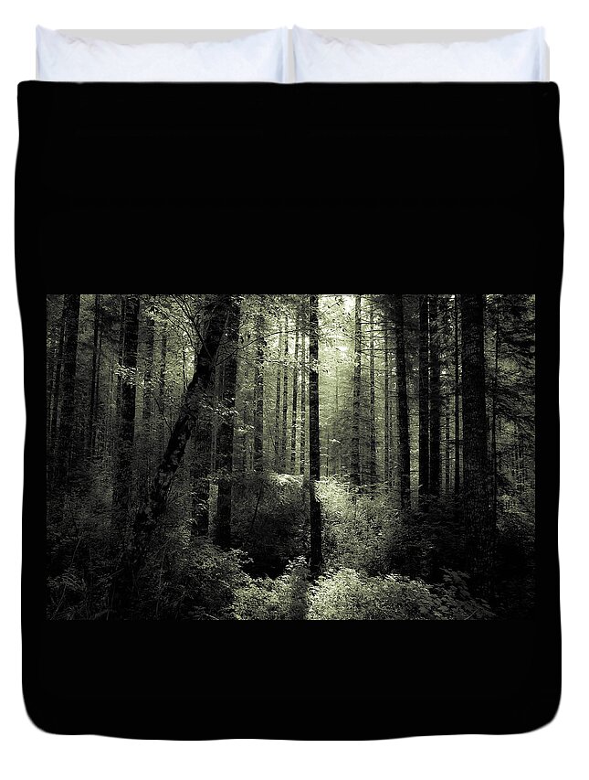Forest Duvet Cover featuring the photograph The Woods by KATIE Vigil