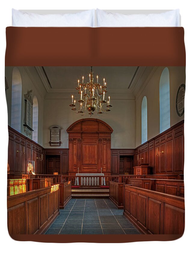 William And Mary Duvet Cover featuring the photograph The Wren Chapel at William and Mary by Jerry Gammon
