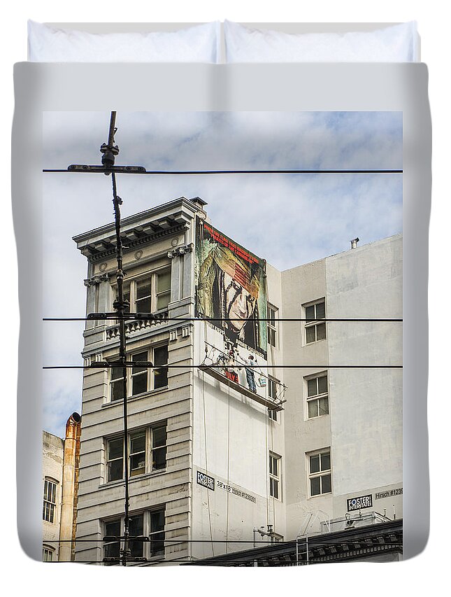 Sf Moma Duvet Cover featuring the photograph There goes Johnny by Weir Here And There
