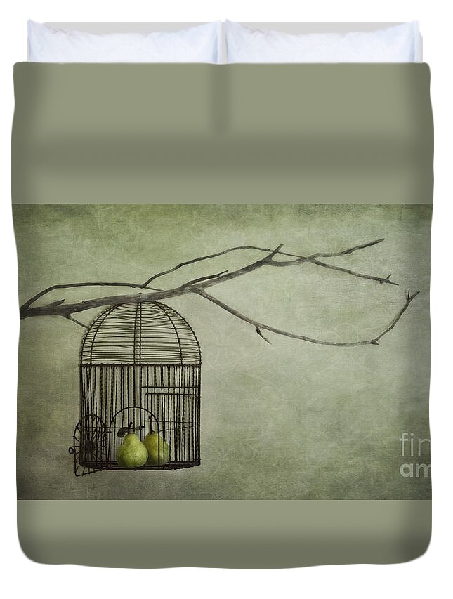 Pears Duvet Cover featuring the photograph There is a world outside by Priska Wettstein