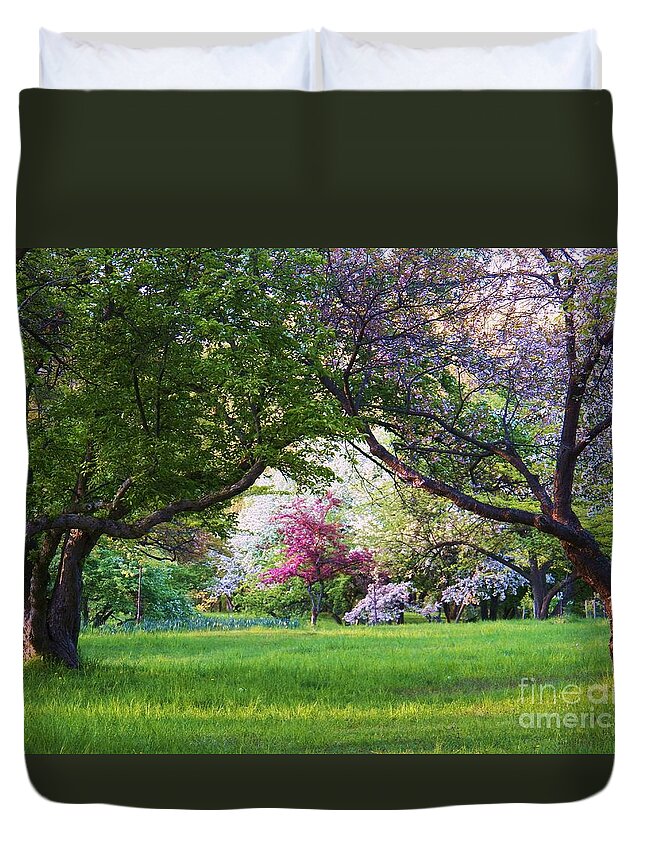 Spring Duvet Cover featuring the photograph There is No Place Like Spring by Judy Via-Wolff