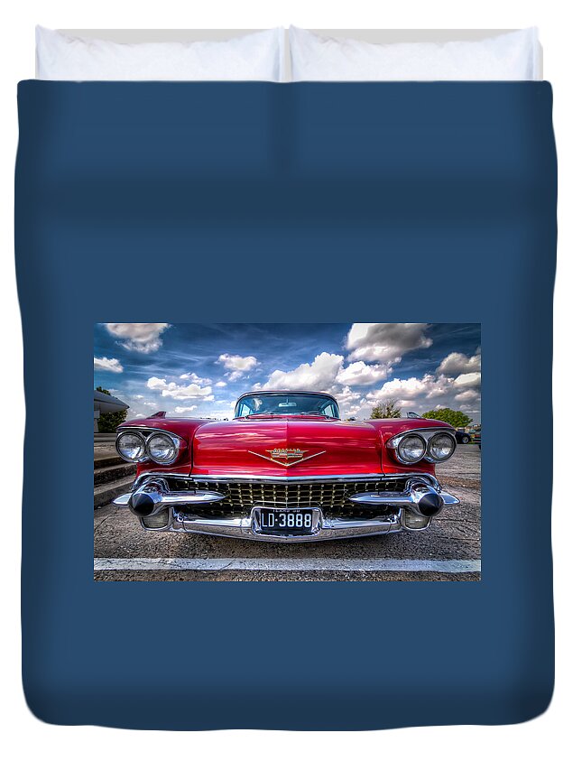 1957 Duvet Cover featuring the photograph This Eldorado is All Business by Tim Stanley