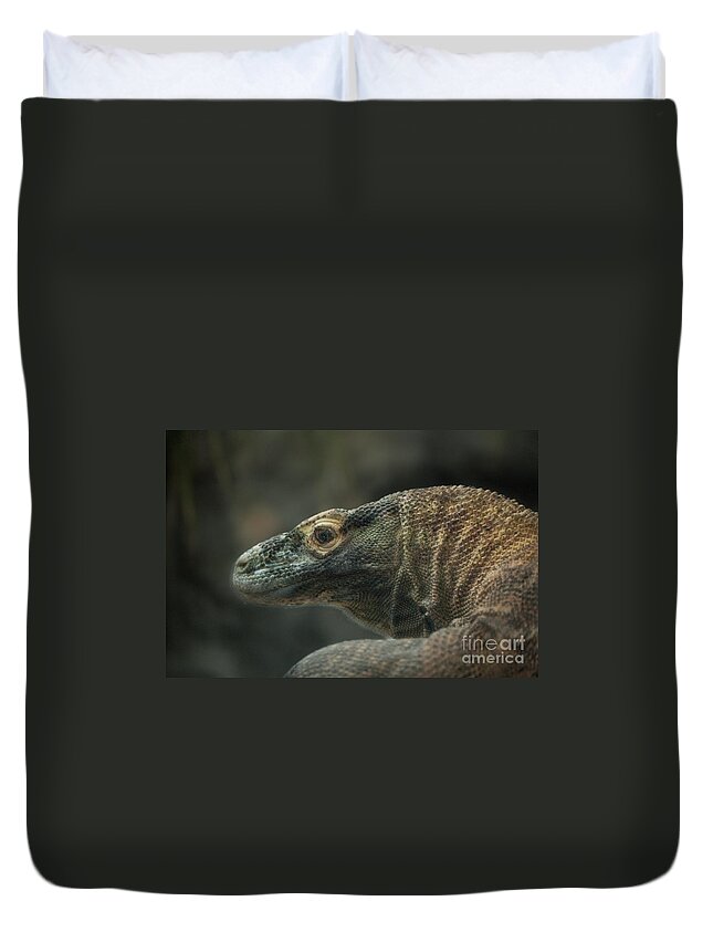 Lizard Duvet Cover featuring the photograph This is my best side by Rich Priest