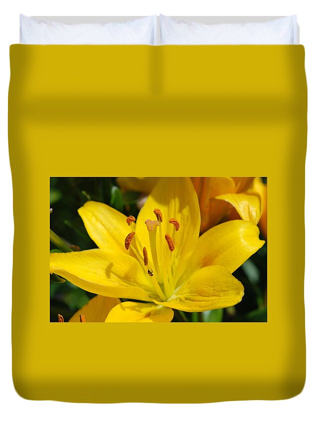 Lilly Duvet Cover featuring the photograph This Lilly is for Joyce by Kathy Paynter
