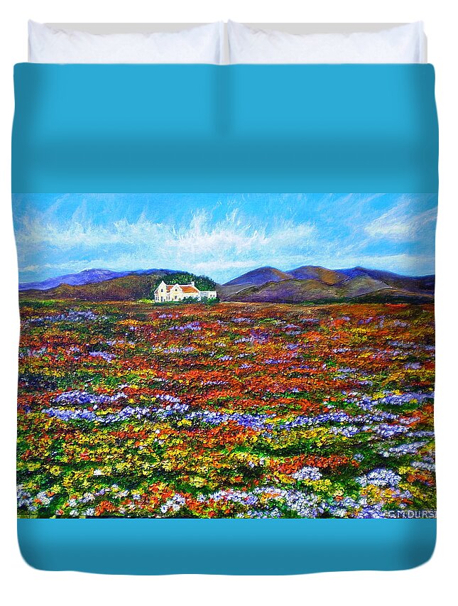 Flower Duvet Cover featuring the painting This Must Be Heaven by Michael Durst