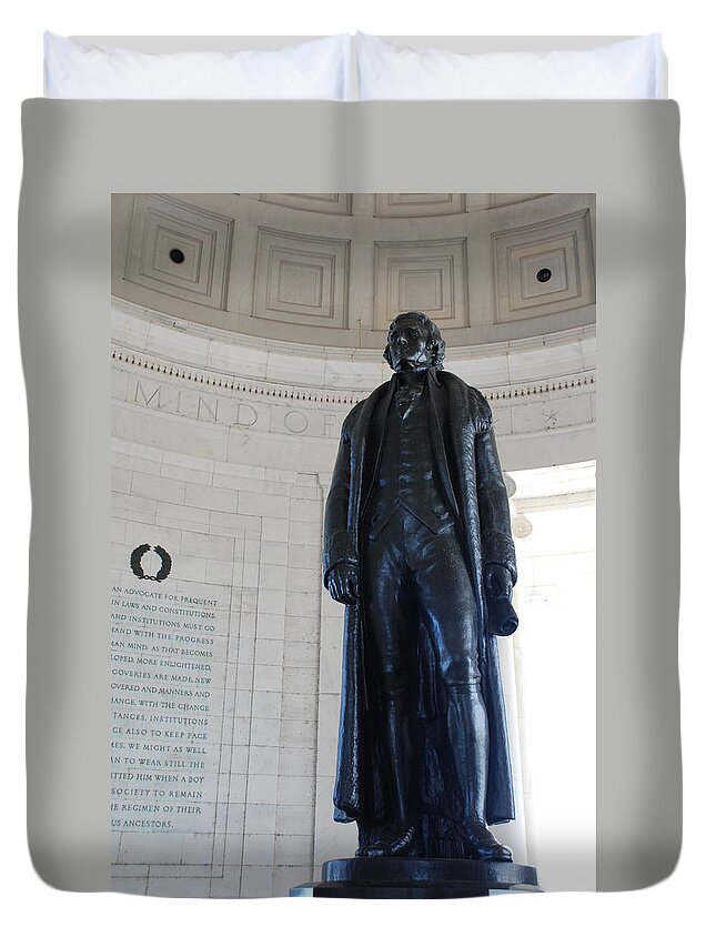 Declaration Of Independence Duvet Cover featuring the photograph Thomas Jefferson Statue by Kenny Glover