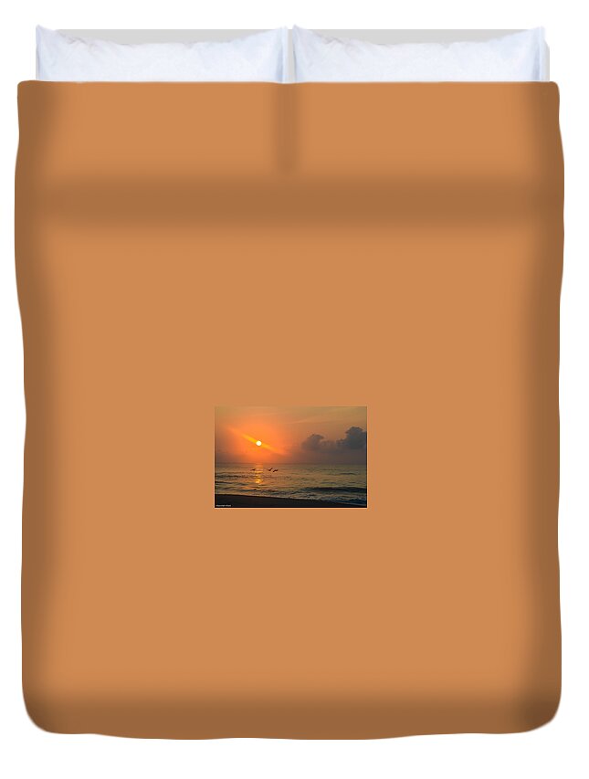 Break Of Day Duvet Cover featuring the photograph Three Spirits and the Sun by Mary Hahn Ward
