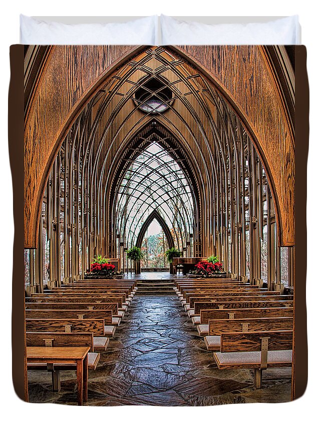 Church Duvet Cover featuring the photograph Through these doors by Elizabeth Winter