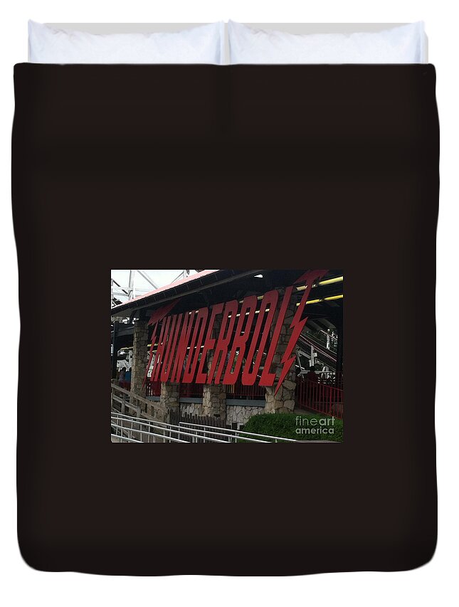Thunderbolt Duvet Cover featuring the photograph Thunderbolt Roller Coaster by Michael Krek