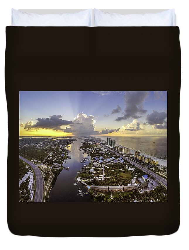 Palm Duvet Cover featuring the digital art Thunderstorm from Cotton Bayou by Michael Thomas