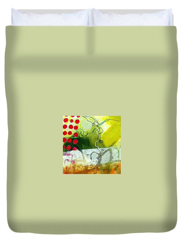 4x4 Duvet Cover featuring the painting Tidal 20 by Jane Davies