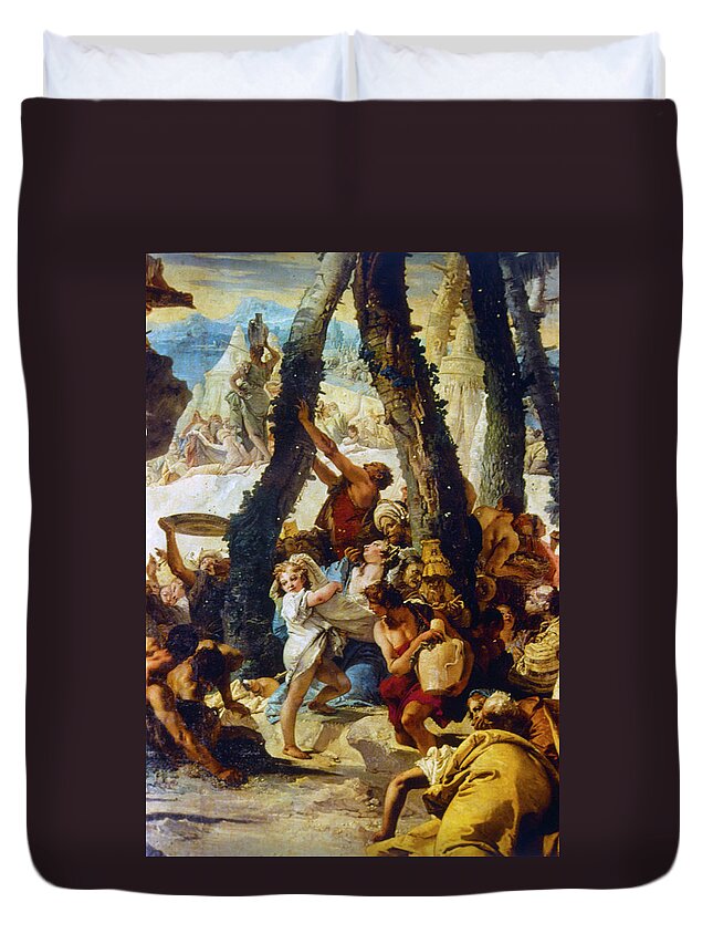 1740 Duvet Cover featuring the painting Tiepolo Manna, C1741 by Granger