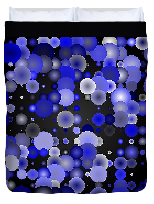 Abstract Digital Algorithm Rithmart Duvet Cover featuring the digital art Tiles.blue.2.1 by Gareth Lewis