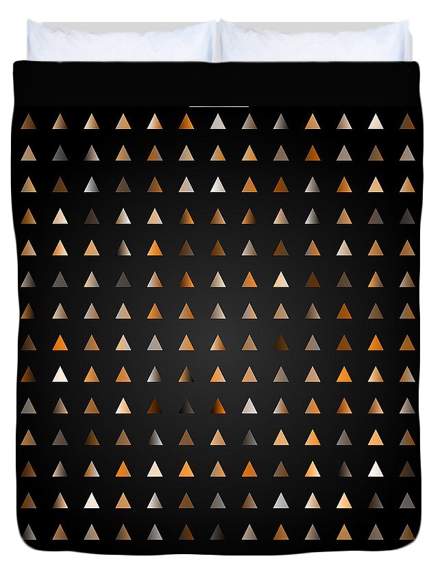 Abstract Digital Algorithm Rithmart Duvet Cover featuring the digital art Tiles.orange.1 by Gareth Lewis