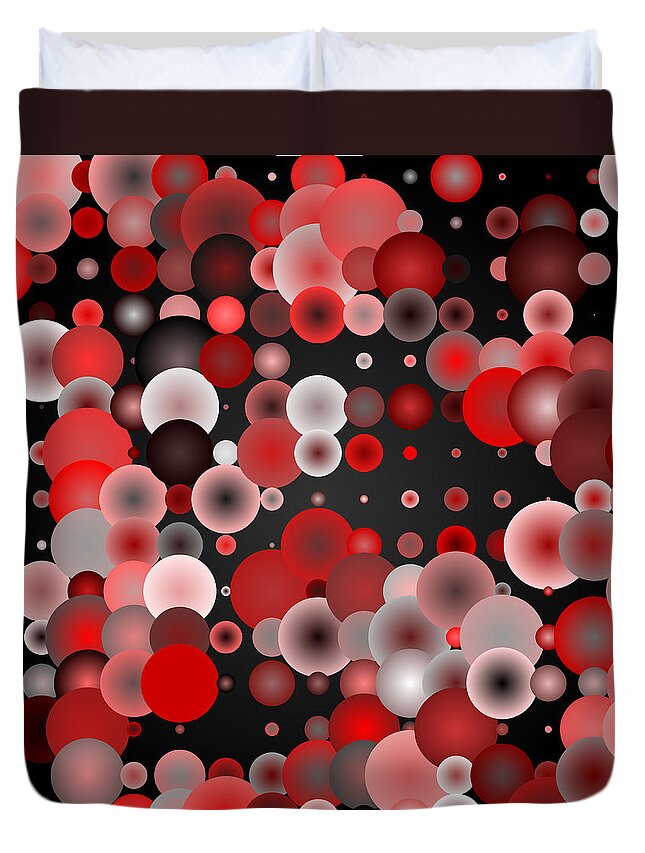 Abstract Digital Algorithm Rithmart Duvet Cover featuring the digital art Tiles.red.2 by Gareth Lewis