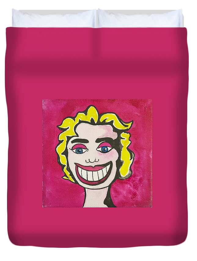 Marilyn Monroe Duvet Cover featuring the painting Tillie as Marilyn by Patricia Arroyo