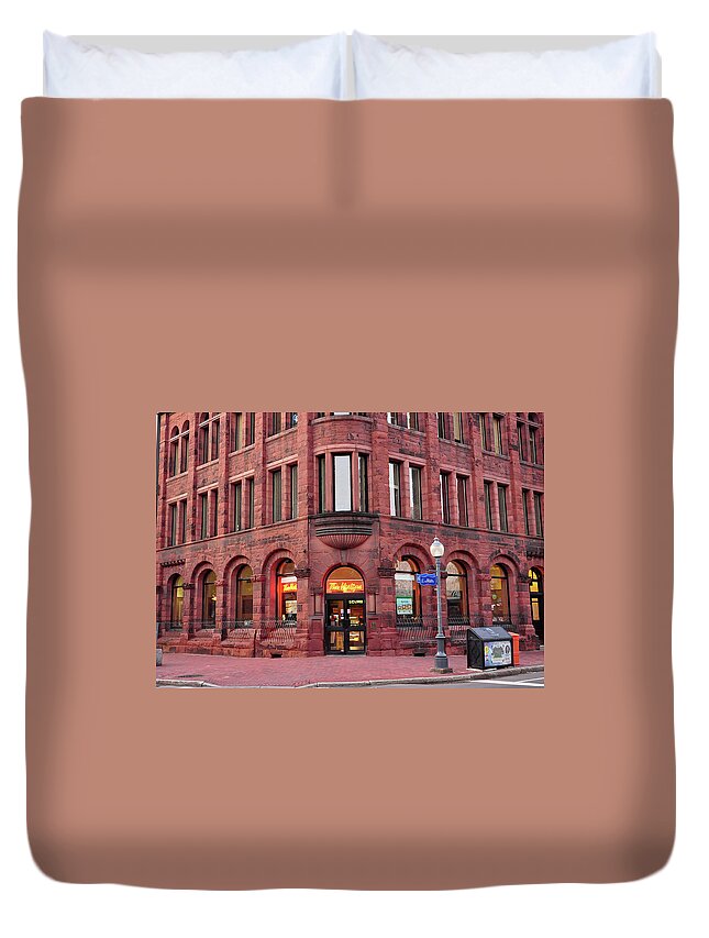 Coffee Duvet Cover featuring the photograph Tim Hortons Coffee Shop by Glenn Gordon