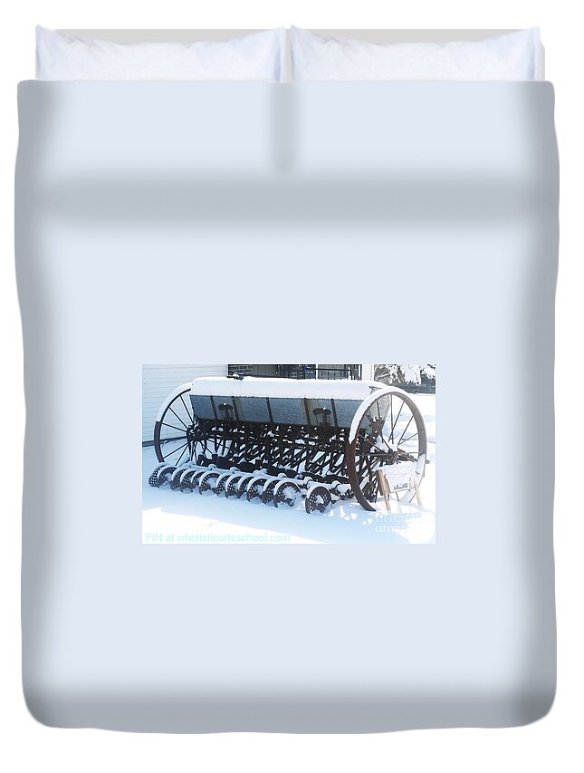 Farmtool Duvet Cover featuring the photograph Time Passed by PainterArtist FIN