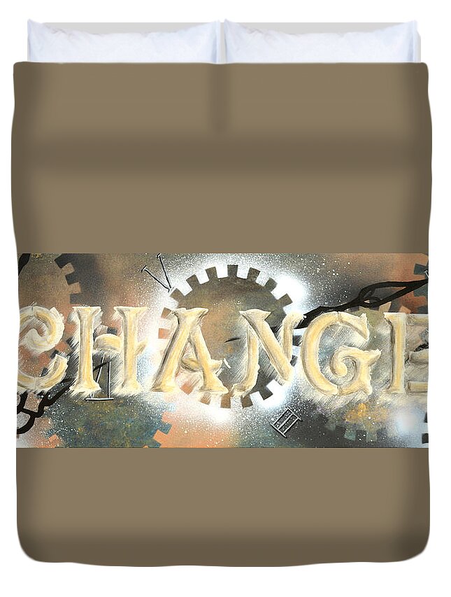 Change Duvet Cover featuring the painting Time to Change by Meganne Peck