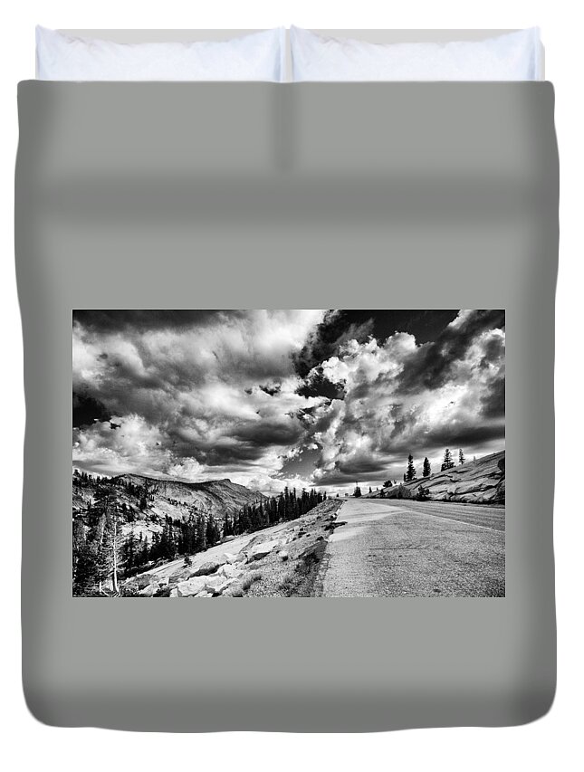 Road Duvet Cover featuring the photograph Tioga Pass by Cat Connor