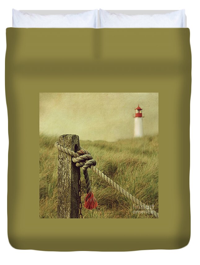 Lighthouse Duvet Cover featuring the photograph To The Lighthouse by Hannes Cmarits