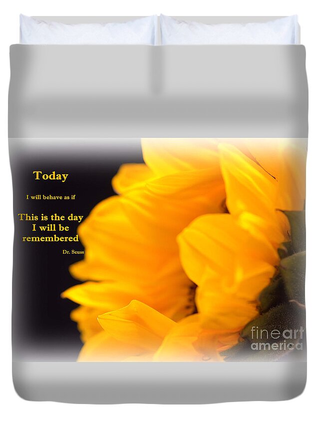 Isolated On Black Duvet Cover featuring the photograph Today by Sandra Clark