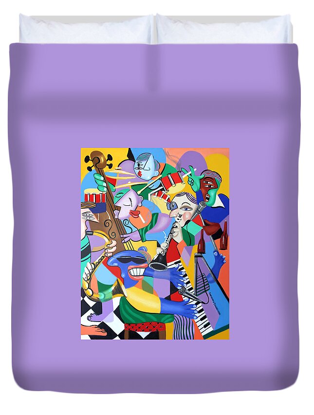 Toe Jam Framed Prints Duvet Cover featuring the painting Toe Jam by Anthony Falbo