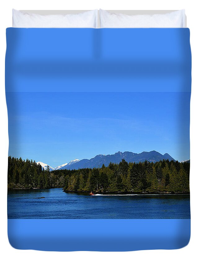 Tofino Duvet Cover featuring the photograph Tofino BC Clayoquot Sound Browning Passage by Lawrence Christopher