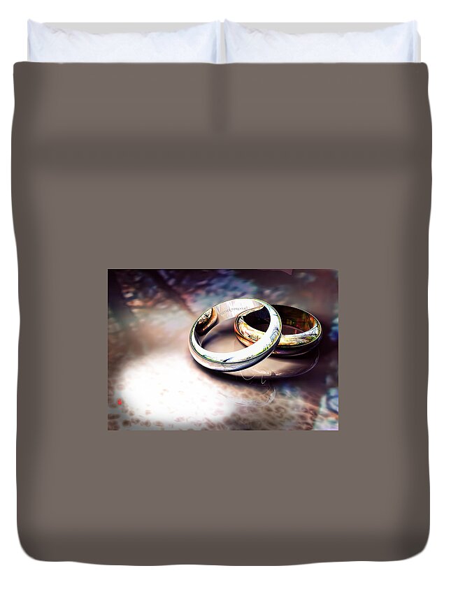 Rings Duvet Cover featuring the digital art Together Forever by Adam Vance