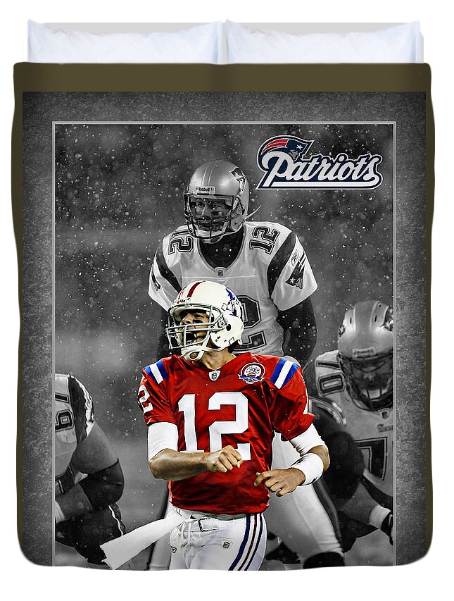 Tom Brady Duvet Cover featuring the photograph Tom Brady Patriots by Joe Hamilton