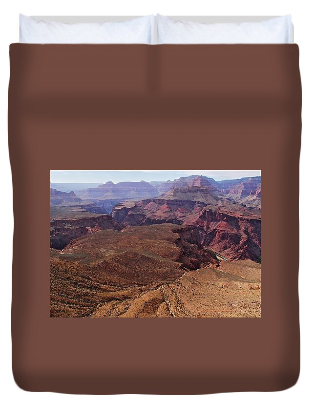 Tranquility Duvet Cover featuring the photograph Tonto Plateau And Colorado Rivers by Photograph By Michael Schwab