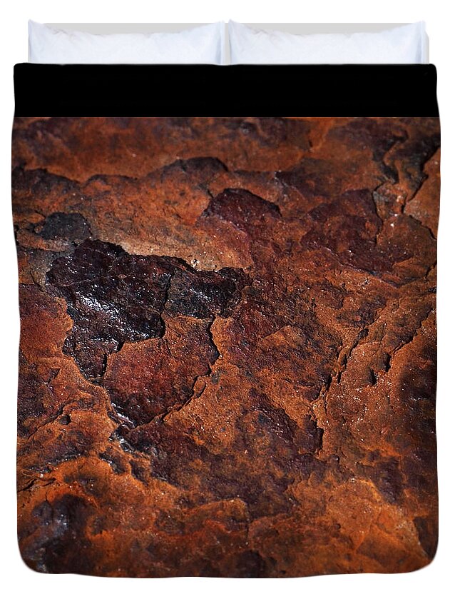 Rust Duvet Cover featuring the photograph Topography of Rust by Rona Black