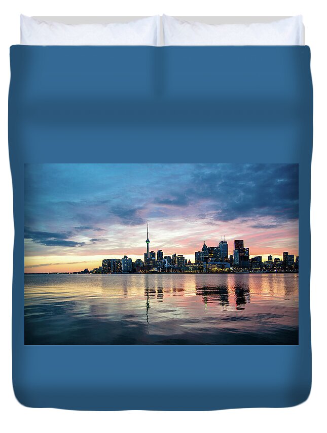 Toronto Duvet Cover featuring the photograph Toronto by Naeem Jaffer