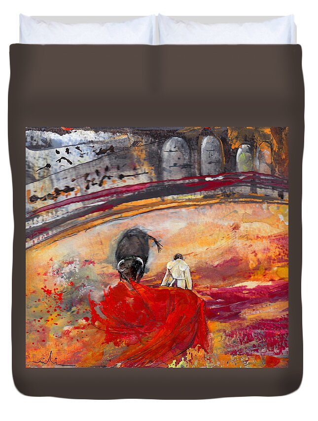 Animals Duvet Cover featuring the painting Toroscape 56 by Miki De Goodaboom