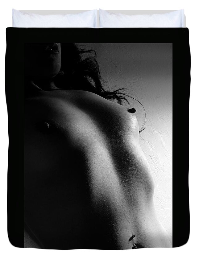 Black And White Duvet Cover featuring the photograph Torso by Joe Kozlowski