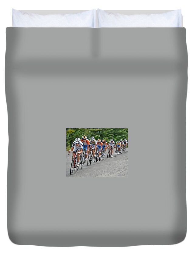Tour Of Missouri Duvet Cover featuring the photograph Tour of Missouri Downhill 2009 by Christopher McKenzie