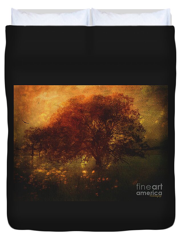  Tree Duvet Cover featuring the digital art Toward a secret sky ... by Chris Armytage