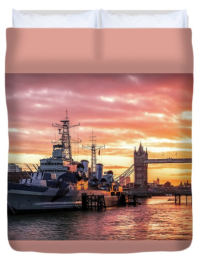 England Duvet Cover featuring the photograph Tower Bridge, London, England by Joe Daniel Price