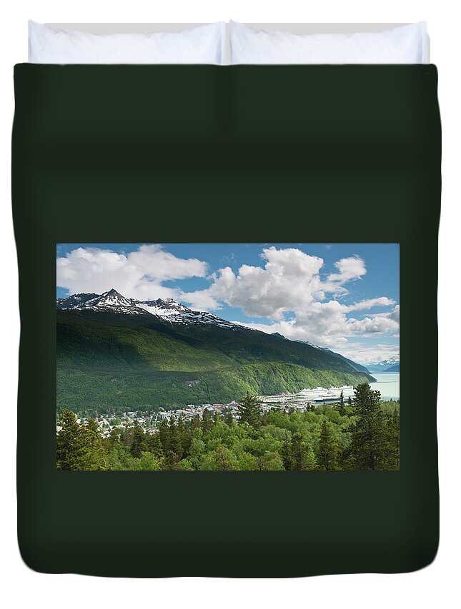 Town Duvet Cover featuring the photograph Town From Above by John Elk