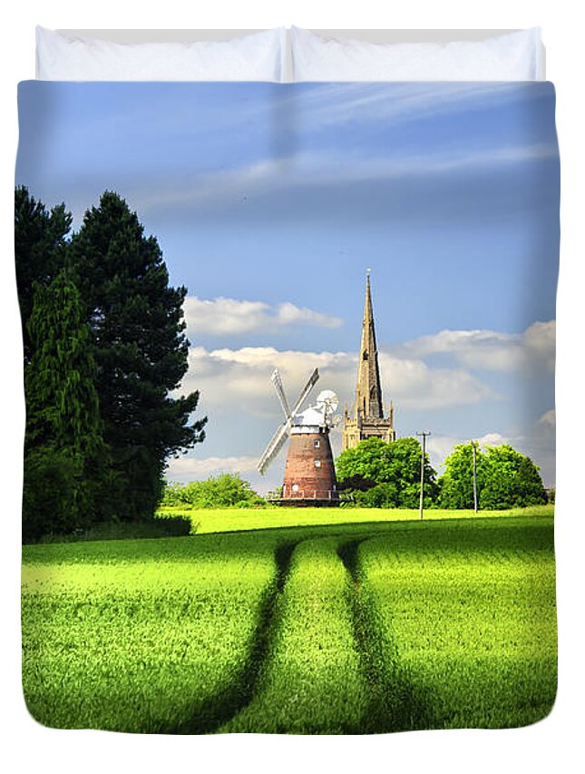 Thaxted Duvet Cover featuring the photograph Tracks to the Mill by Jack Torcello