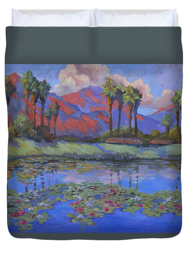 Tranquility Duvet Cover featuring the painting Tranquility by Diane McClary