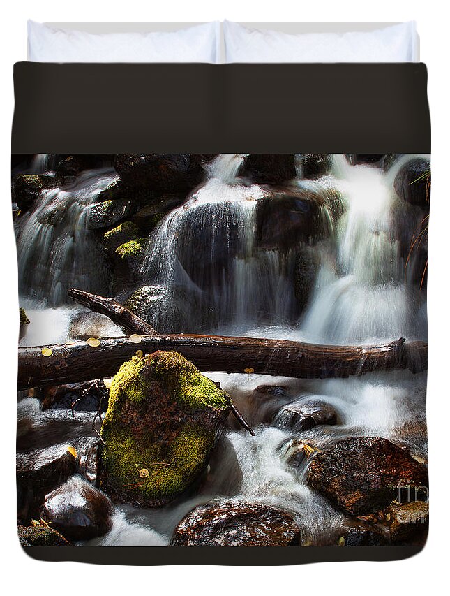 Autumn Colors Duvet Cover featuring the photograph Tranquility Falls by Jim Garrison