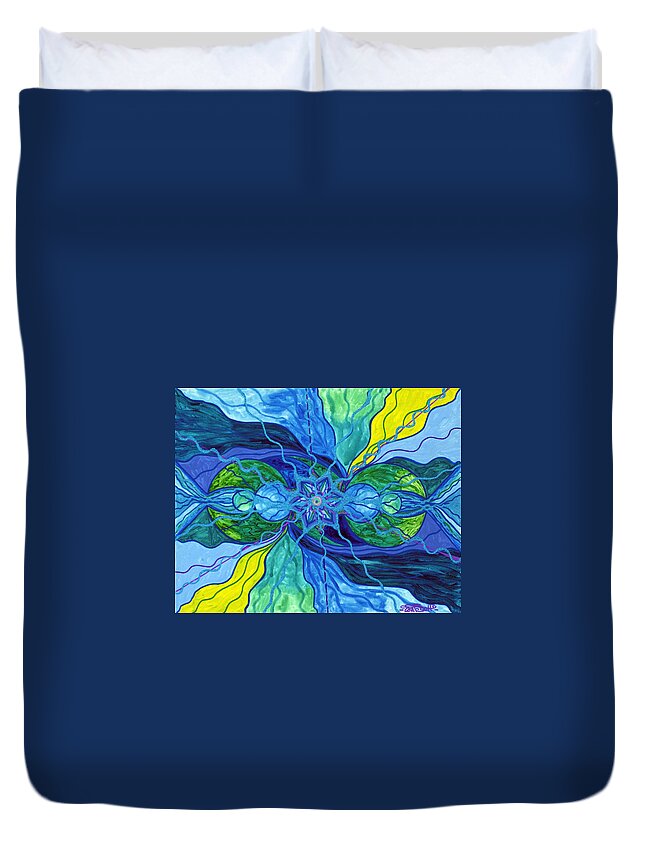 Tranquility Duvet Cover featuring the painting Tranquility by Teal Eye Print Store