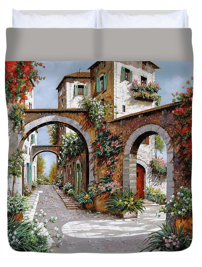 Arches Duvet Cover featuring the painting Tre Archi by Guido Borelli