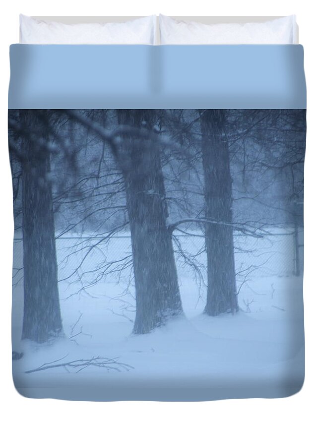 Trees Duvet Cover featuring the photograph Trees in Snow by Valerie Collins