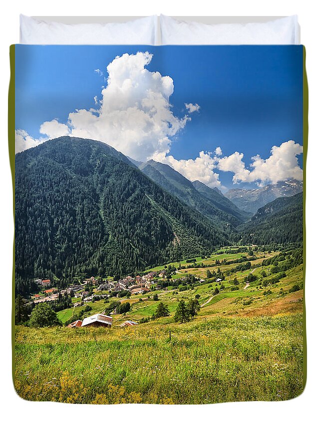 Alpine Duvet Cover featuring the photograph Trentino - Val di Pejo by Antonio Scarpi